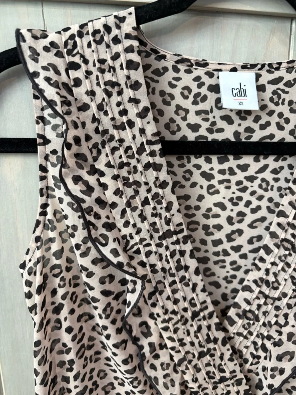 Cabi Sleeveless Animal Print V-Neck Top - Picture 4 of 9